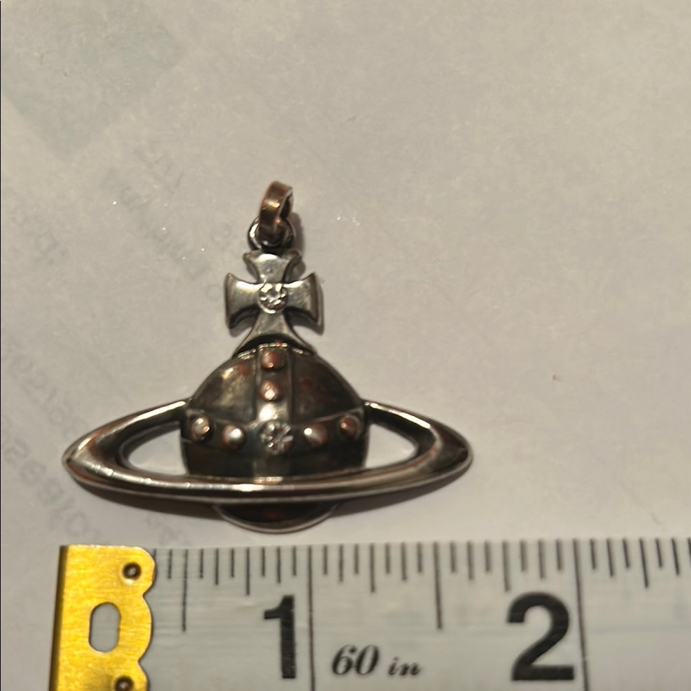Vivienne Westwood Large Silver Orb Pendant with Bow Accent
